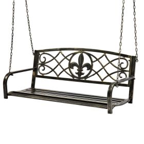 Farm Home Bronze Sturdy 2 Seat Porch Swing Bench Scroll Accents