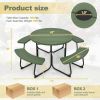 Green All Weather 8 Seater Picnic Table with Umbrella Hole