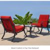 Outdoor 3-Piece Patio Furniture Rocking Chairs Table Set with Red Cushions