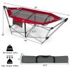 Red Portable Camping Foldable Hammock with Stand and Carry Case