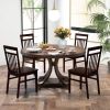 Set of 2- Modern Farmhouse Dark Wood High Back Dining Chair 280 lbs. Max Weight