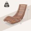 Outdoor Ergonomic Patio Wooden Rocking Chair Lounger - 360 lbs Max Weight