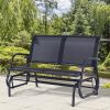 2 Seater Mesh Outdoor Patio Swing Glider Dark Gray