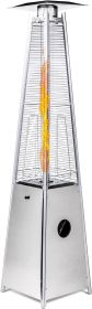 hLEGACY HEATING Delta X5 Pyramid Patio Heater, 40,000BTU Outdoor Patio Heater, Quartz Glass Tube Propane Heaters for Patio with Wheels (Form Factor: Tower, Color: Silver)