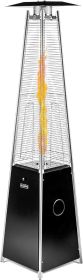 hLEGACY HEATING Delta X5 Pyramid Patio Heater, 40,000BTU Outdoor Patio Heater, Quartz Glass Tube Propane Heaters for Patio with Wheels (Form Factor: Tower, Color: Black)