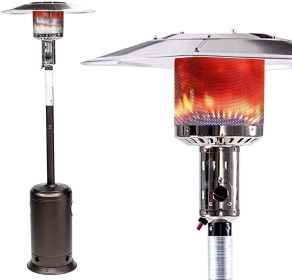 LEGACY HEATING Delta X3 Outdoor Heater, Propane Heater, Outdoor Propane Patio Heater with Wheels, 47 (Form Factor: Tower, Color: Mocha)