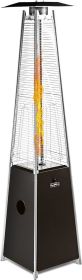 hLEGACY HEATING Delta X5 Pyramid Patio Heater, 40,000BTU Outdoor Patio Heater, Quartz Glass Tube Propane Heaters for Patio with Wheels (Form Factor: Tower, Color: Mocha)